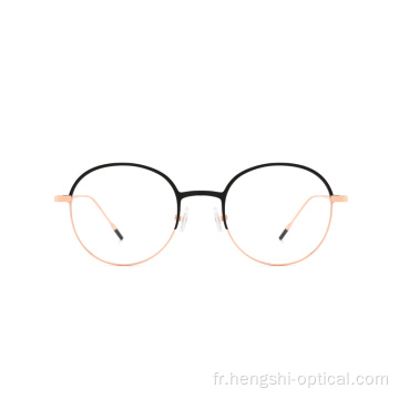 Nouvelle mode optique bleu lecture de lunettes de cadre rond en métal